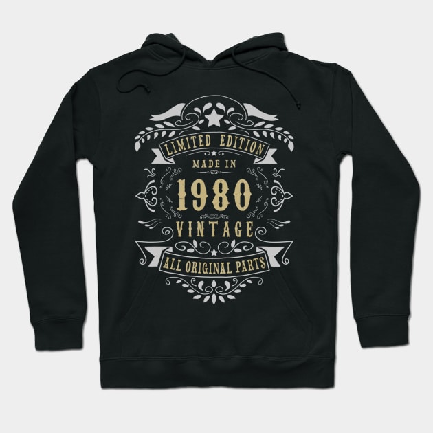 39 years old Made in 1980 39th Birthday Gift Hoodie by bummersempre66